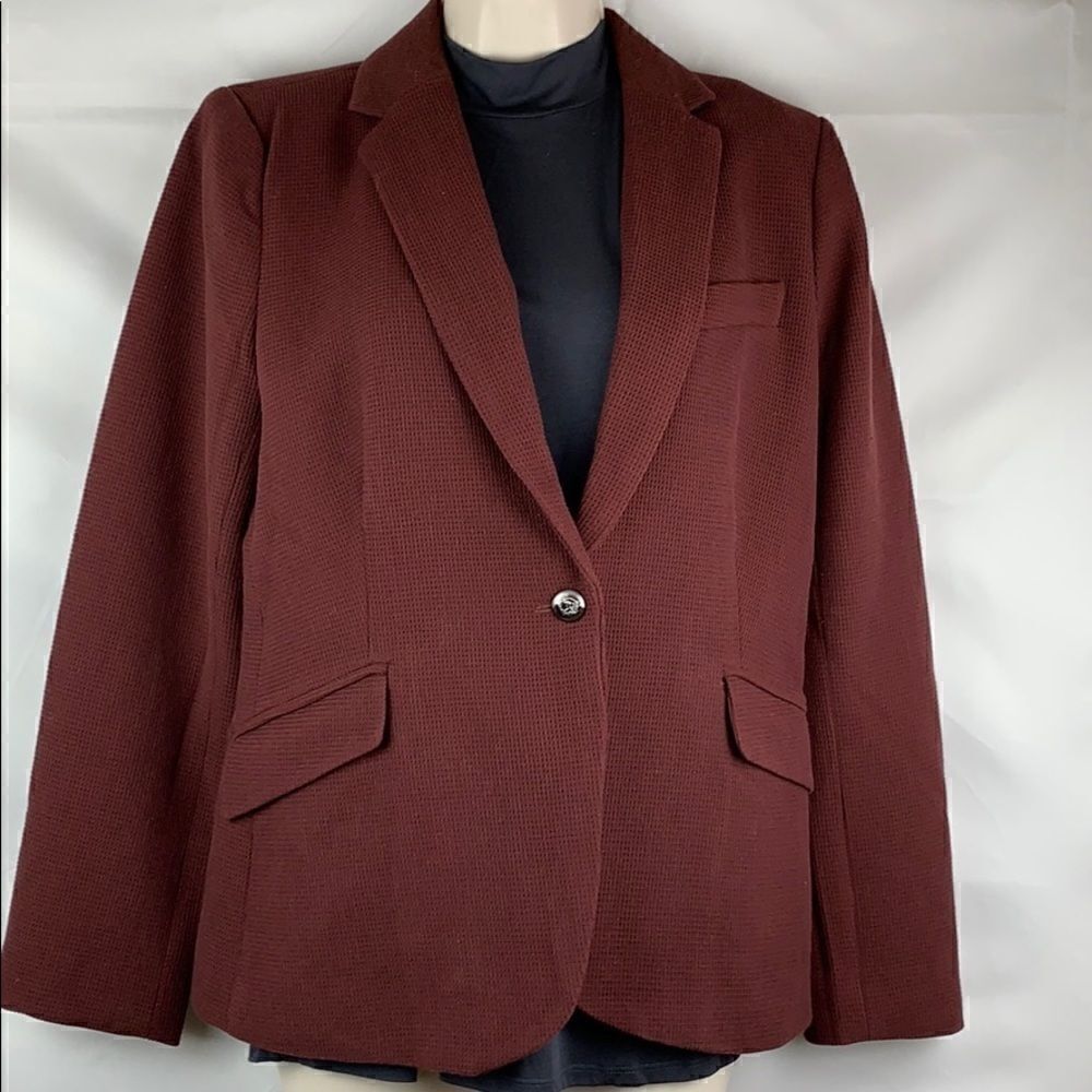 Premise Studio Rich Raisin waffle Knit blazer